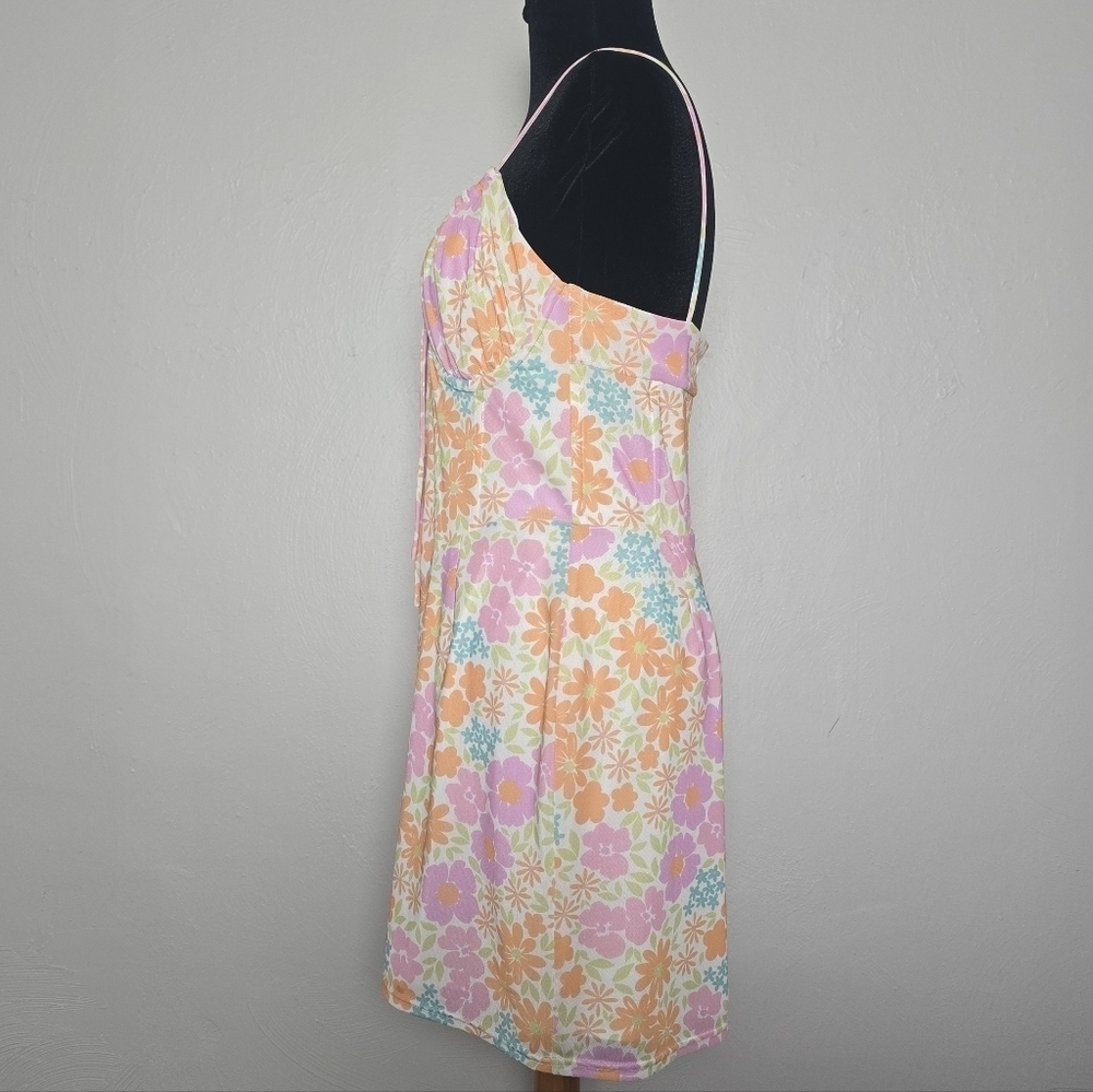 SABO Jai Dress Ditsy Floral Corset Size L Pink Orange - Picture 3 of 16